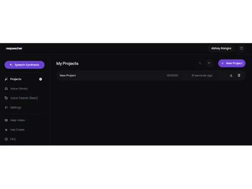 Respeecher dashboard