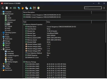 AIDA64 Extreme memory information