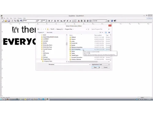 SewWrite editor path