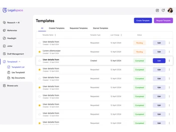 Legalspace templates