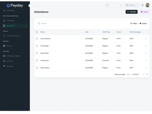 payday suite-attendance