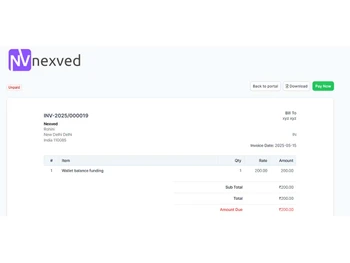 Nexved CRM Billing