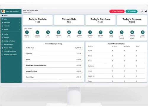 stock and accounts book sales