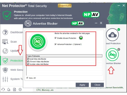 net protector total security for linux-blocker