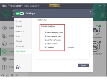 net protector total security for linux-settings