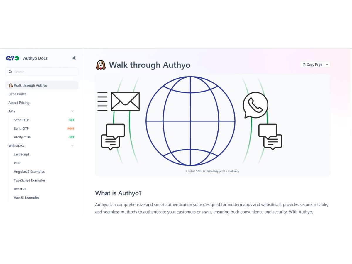 Authyo dashboard