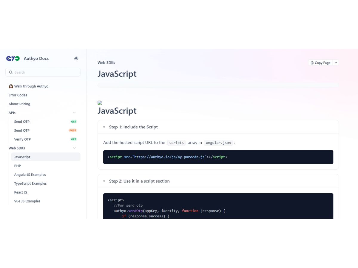 Authyo javascript