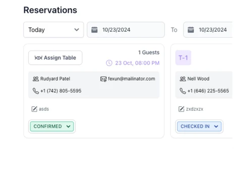 TableCore reservations