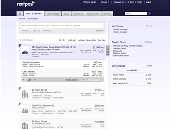 RentPost units & tenants