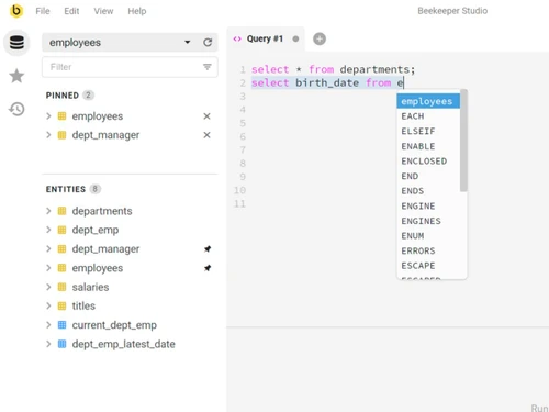 beekeeper studio-queries