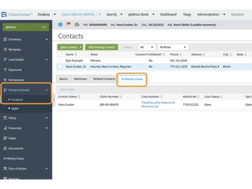 guidewire claimcenter-contacts