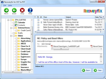 Recoveryfix OST to PST Converter Files