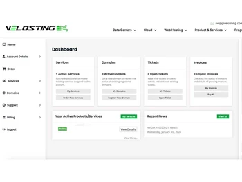 Velosting-vps dashboard