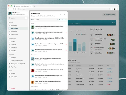 Talentrackr notifications