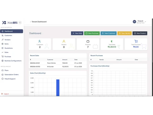 XooBill dashboard