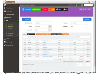 Childwatch ledger card