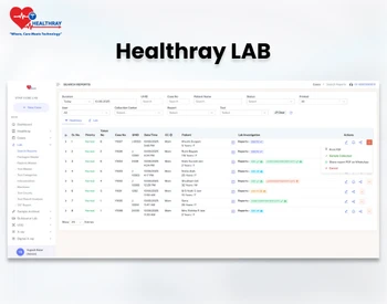 Healthray LIMS Dashboard