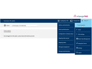 Alpega TMS admin