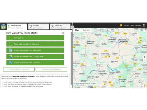 myrouteonline -startingpoint