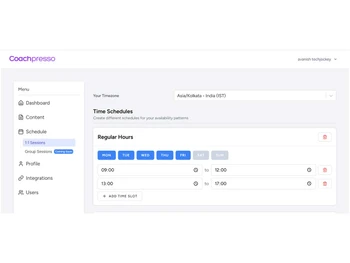 Coachpresso time-schedule
