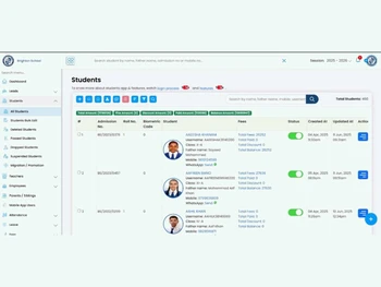 Shineing-school erp students