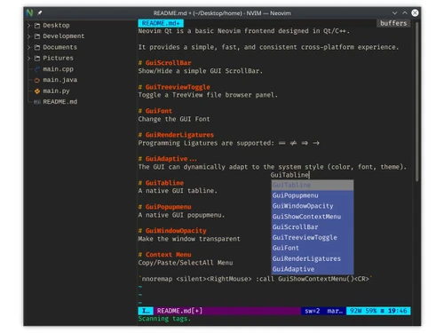 neovim Treeview