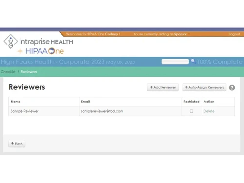 hipaa one-reviewers