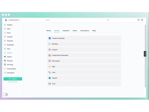 Chatbot Builder AI-channels