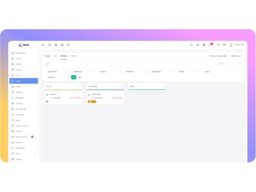 crm9 tasks