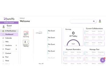 Synclify dashboard