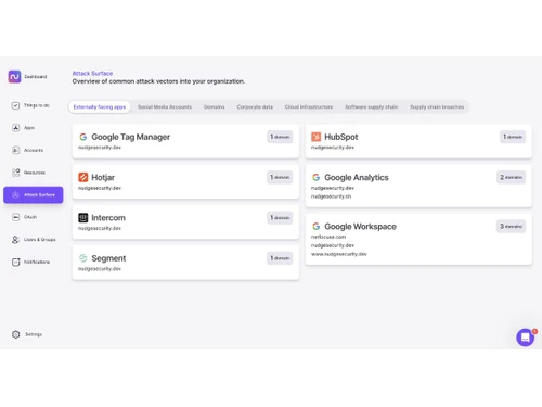 Nudge Security-attack surface