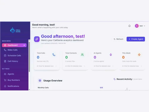 call Genie dashboard