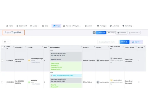 Autommat Travel CRM-Trips