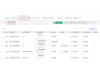 Autommat Travel CRM-lead