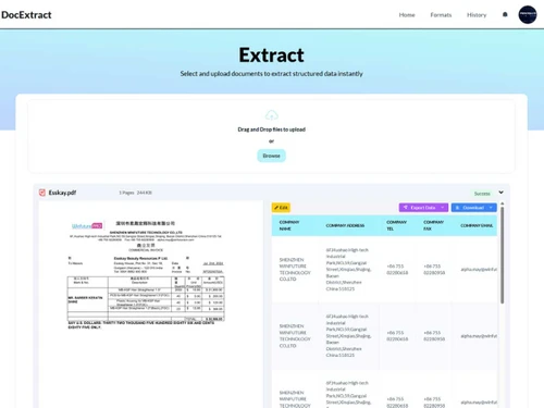 DocExtract drag-and-drop