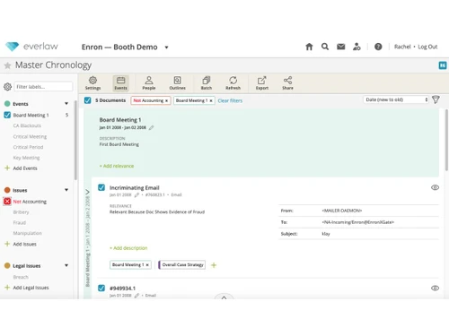 Everlaw-storybuilder chronology