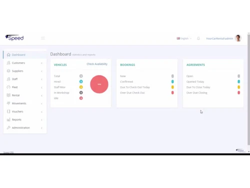 Speed Car Rental Software-dashboard