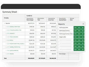 sage estimating-summary