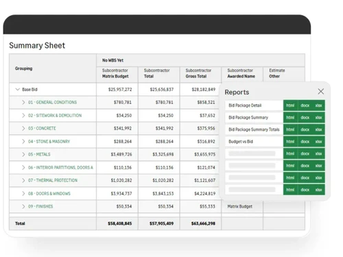 sage estimating-summary