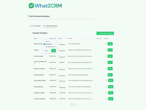 whatzcrm bulk messaging