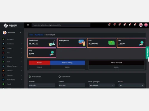 FitnessBoard payment report