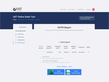 GST Tool gstr1 report