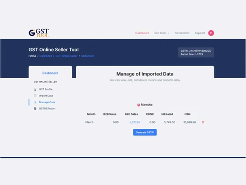 GST Tool Online Seller Data