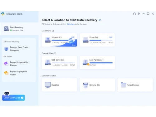 4DDiG Data Recovery-interface