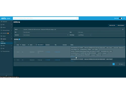 Datto RMM-activity log