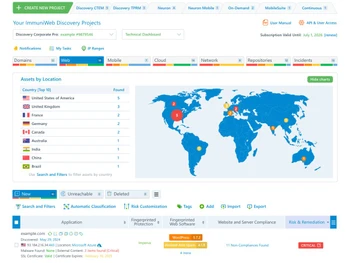 ImmuniWeb Discovery-dashboard