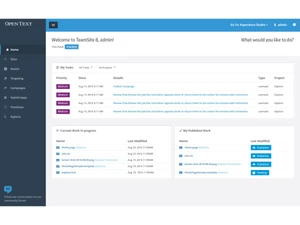 OpenText Web CMS-dashboard