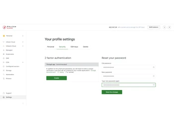 falcon cloud-settings