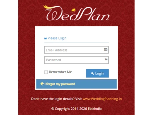 WedPlan-Login Page