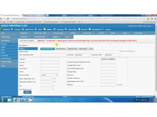Maco Fixed Asset Management-Details
